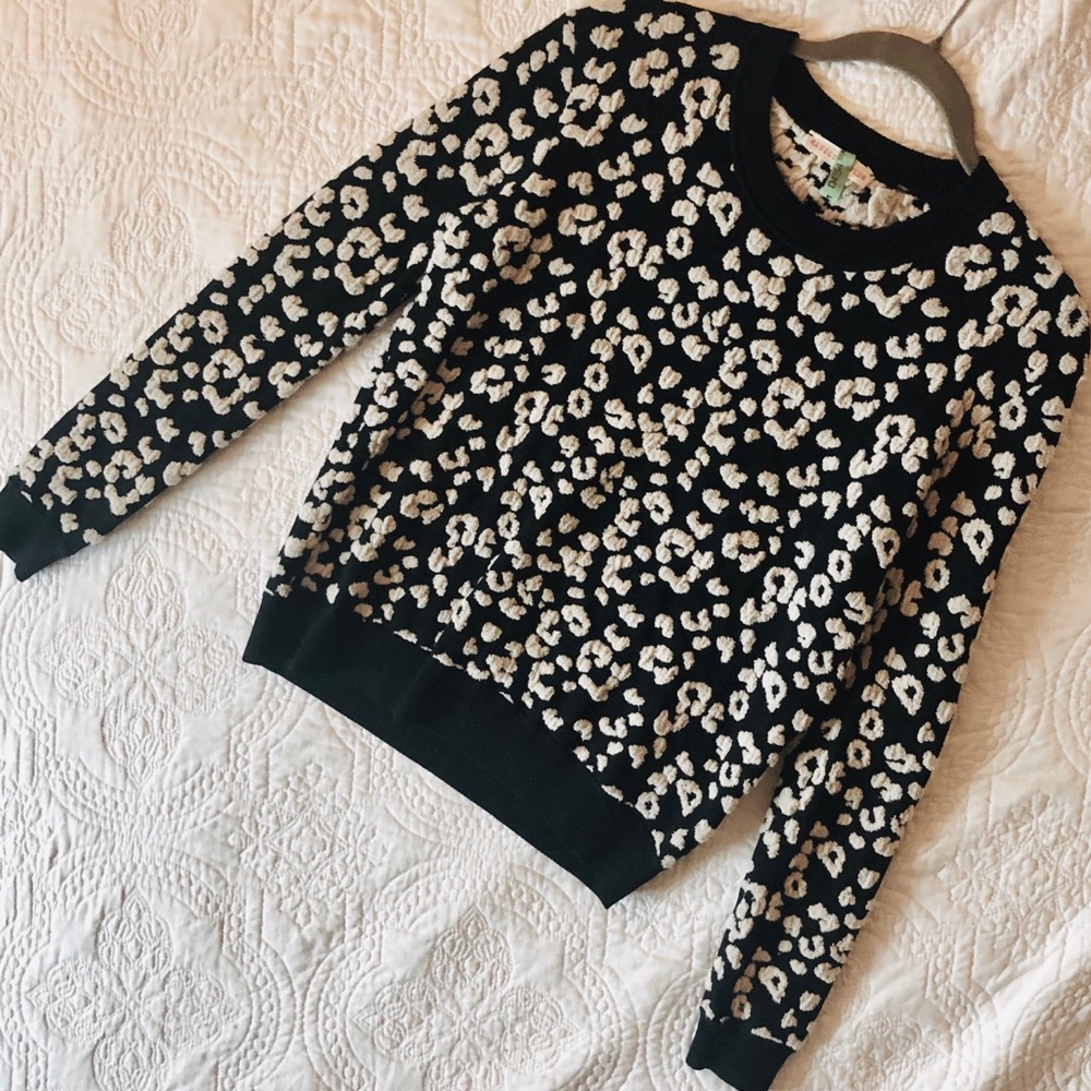 Rebecca Taylor Leopard Print Sweater- Small